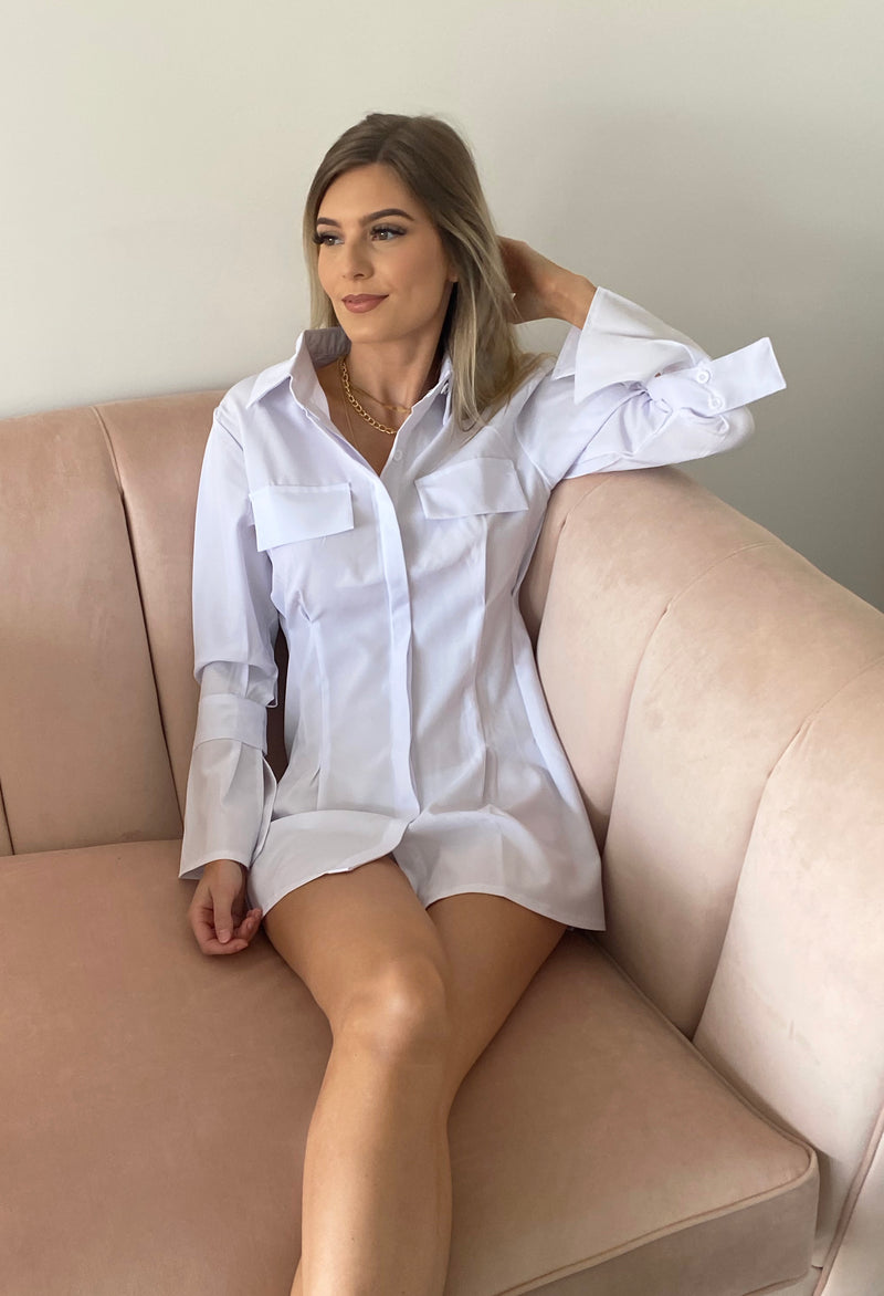 Shirt Dress in White - Sinclair Studio