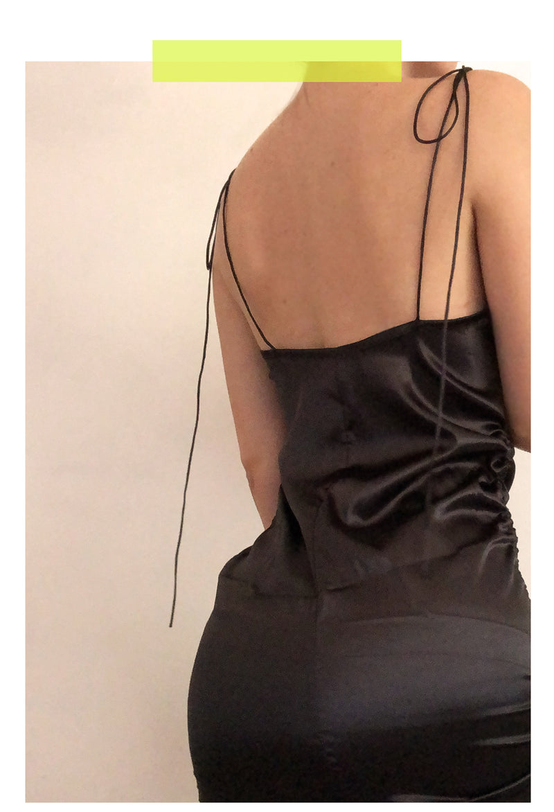 back of ruched dress